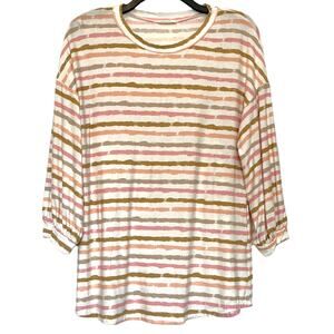 Cotton Bleu Striped Top Small